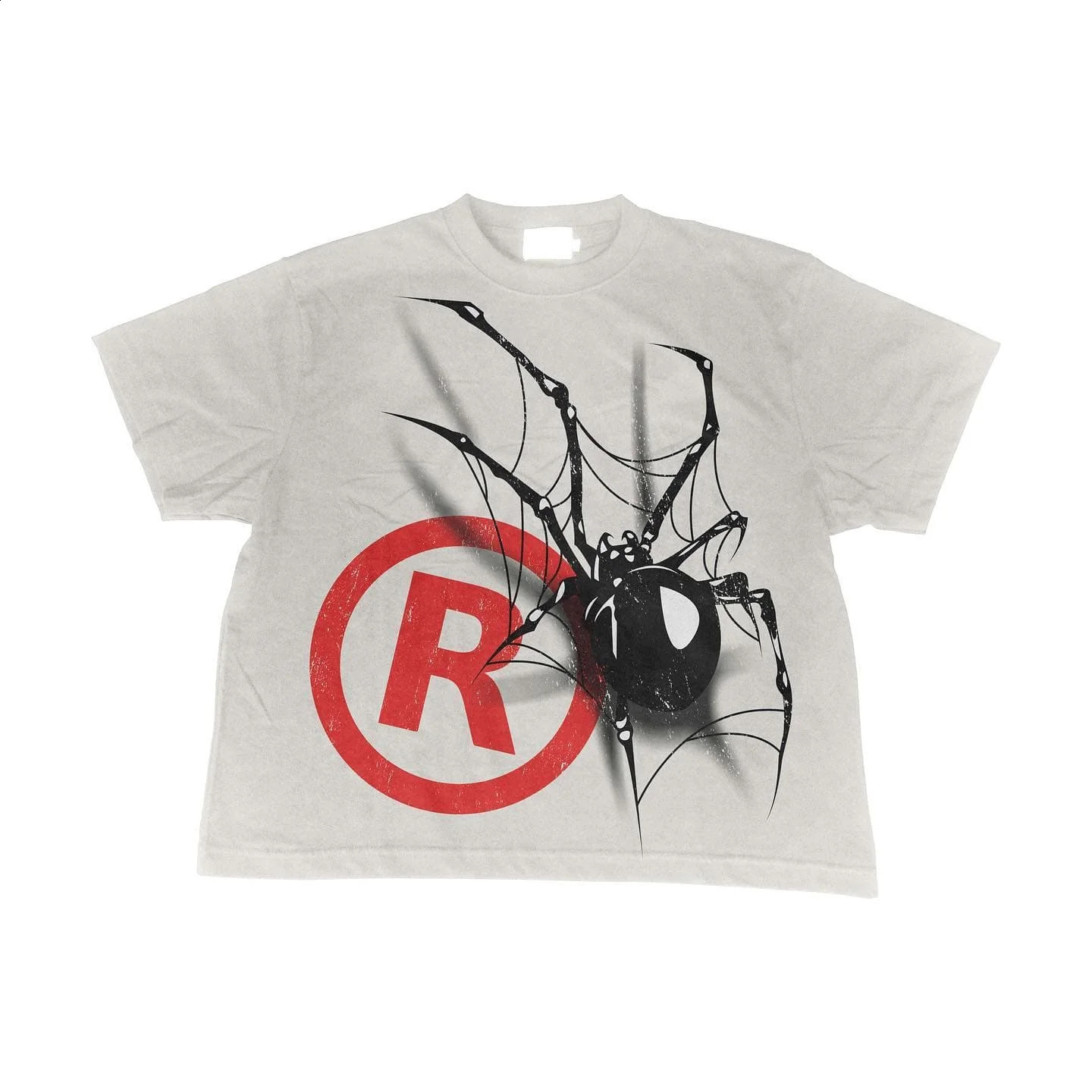 spider Print oversized t shirt harajuku men clothing graphic Purple Letter cotton American high quality goth y2k tops 240819
