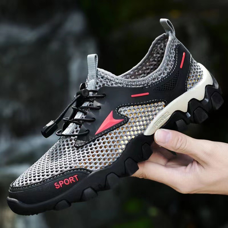 Ddmysports Mesh Water Wading Men S Soft Sole Anti Slip Outdoor Shuoxi With Breathable Elastic Band One Foot Kick Hole Shoes OUTDOOR