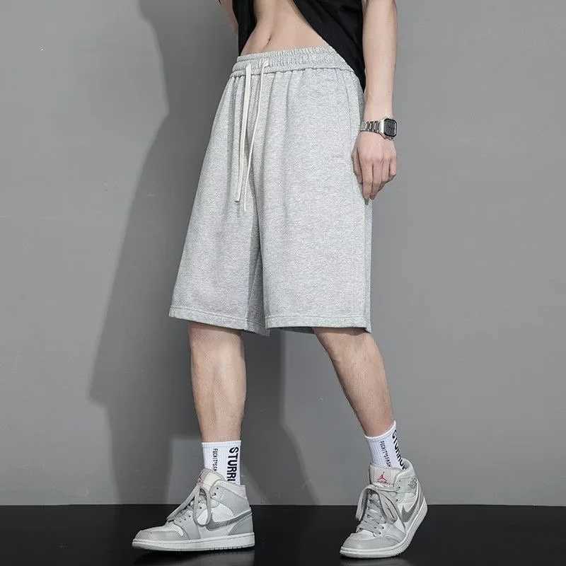 HOUZHOU Mens Summer Sports shorts Lacing Thin Sports Shorts Solid Loose Plus Size Five Piece Pants Casual Fashion Men ClothingXJ240817