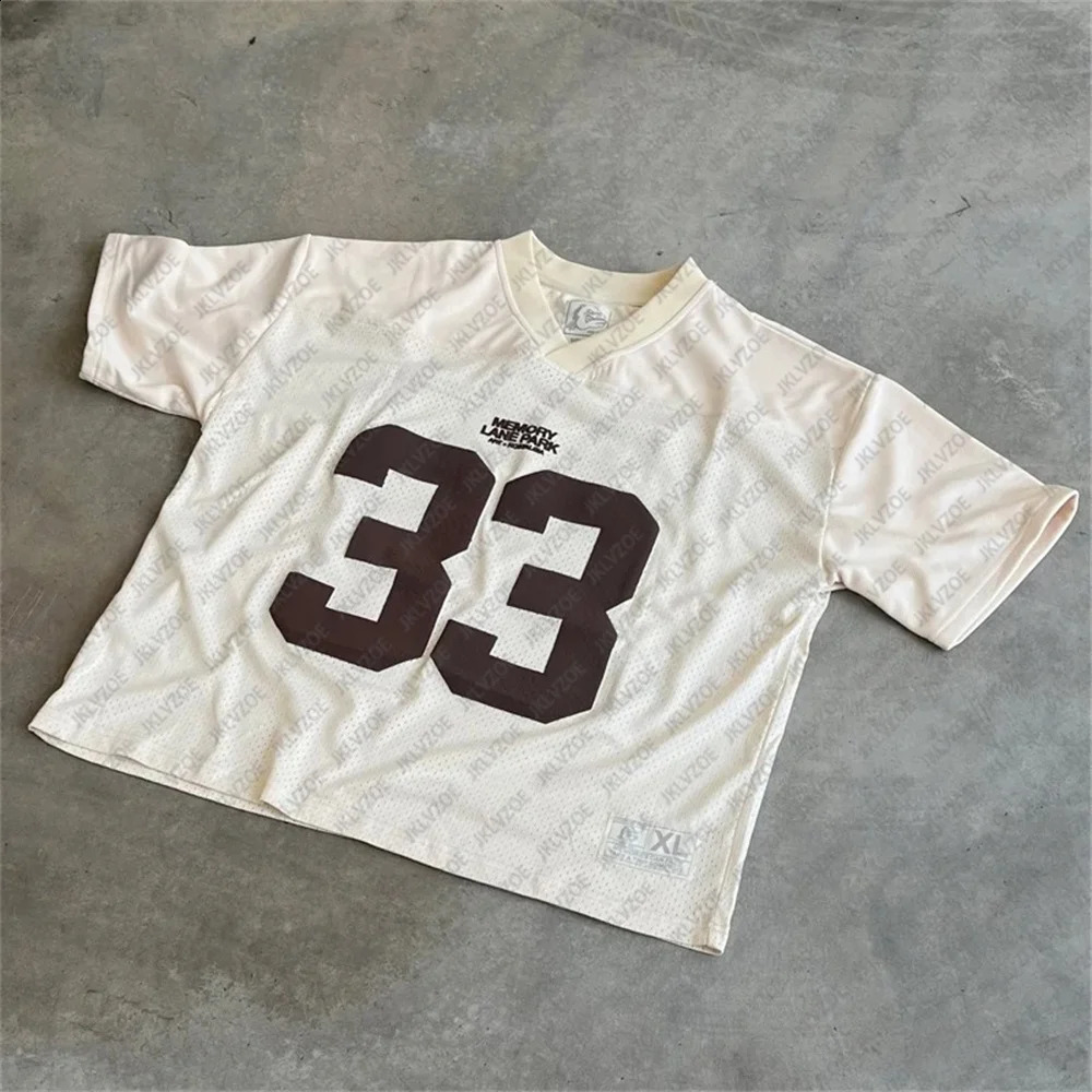 Y2k Summer Mens Football Cup League Shirt Casual Loose Tshirt Harajuku Short Sleeve Top Breathable Fitness Couple Clothing 240819
