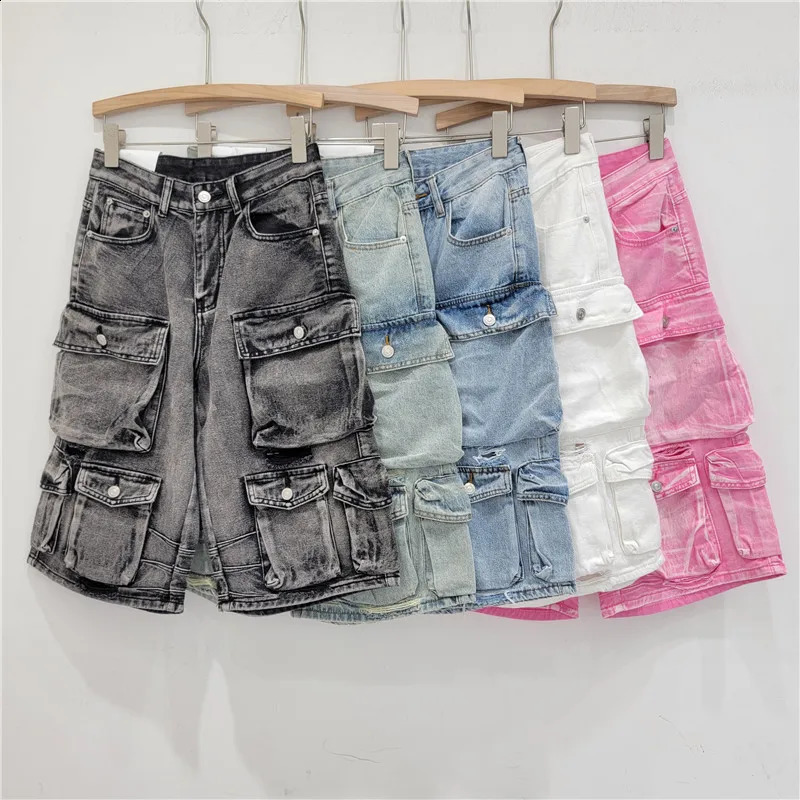 Vintage Cargo Pants Women Street Fashion Washed and Distressed Baggy Jeans Women Clothing Casual Wide Leg Women Jeans 240819