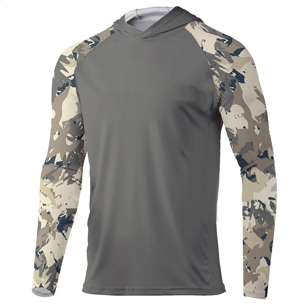 Fishing Hoodie Mens Summer Green Camouflage Long Sleeve Fishing Shirt Sunscreen Sports Jacket Fishing Shirt 240815
