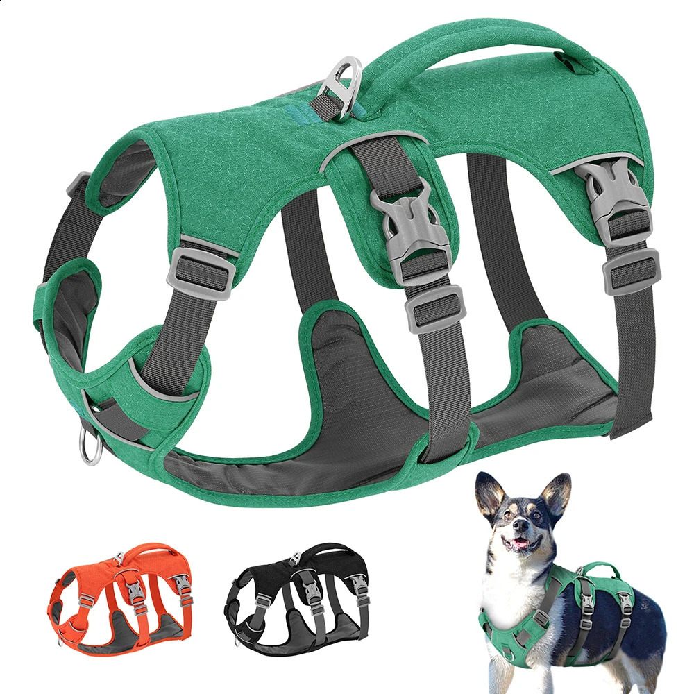 Nylon Pet Dog Harness Reflective Dog Harnesses Durable Vest With Handle Adjustable for Small Medium Large Dogs Bulldog Walking 250206
