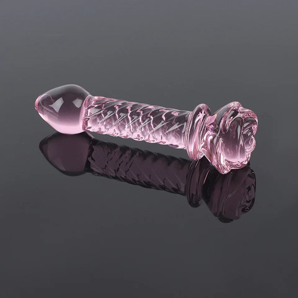 Rose Glass Bullet Butt Plug Transparent Pink Stimulating Anal Masturbation Beads Penetration Anal Plug Adult Sex Toy Joinjjtoy 250108