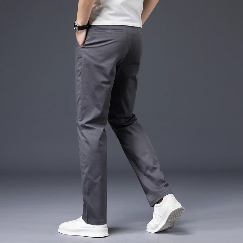 Mens pants cotton casual elastic mens highquality 4color plus size set 42 44 240816