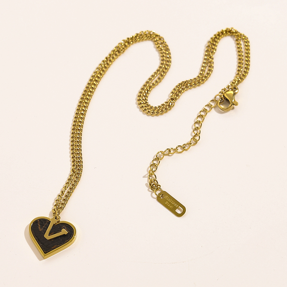 Fashion Women Necklaces Crystal Flower Letter Pendant Choker Stainless Steel Jewelry Rhinestone Necklace Chains High Quality Wedding Christmas Gifts