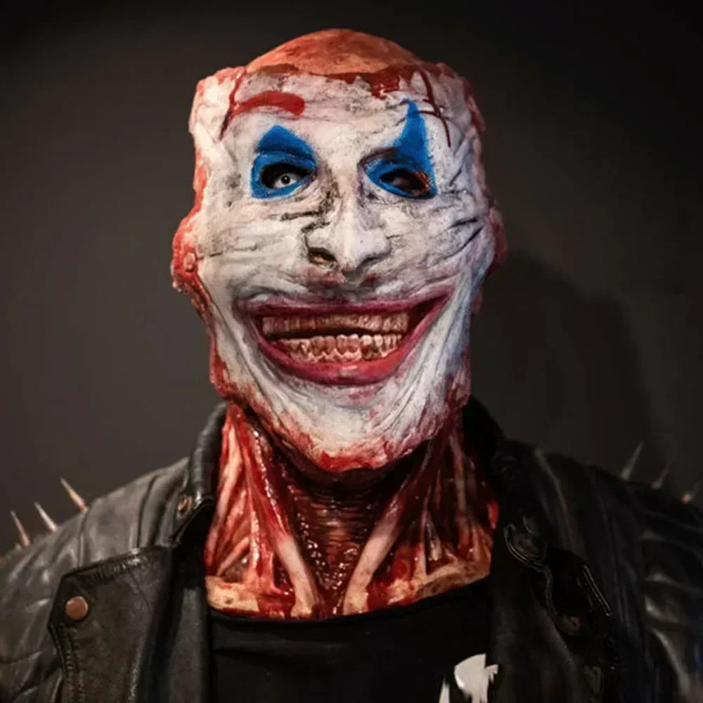 2024 Halloween Double Rip Mask Bloody Scary Skeleton Latex Mask Scary Cosplay Party Mask Mascara Halloween 240816