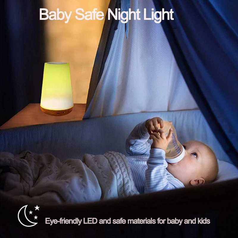 Luminous contact light USB LED color portable bedside lamp RGB light with remote control suitable for baby crib office W240816