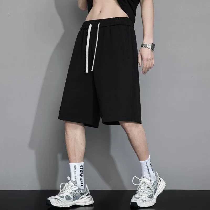 HOUZHOU Mens Summer Sports shorts Lacing Thin Sports Shorts Solid Loose Plus Size Five Piece Pants Casual Fashion Men ClothingXJ240817