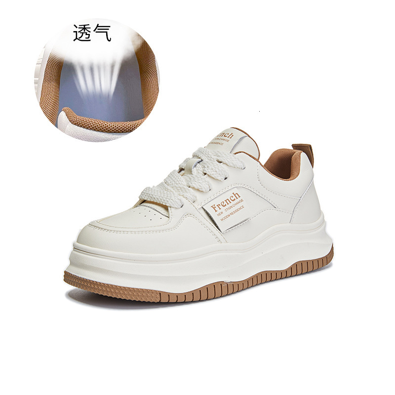 Ddmysports Ddmysports Genuine Leather Small White Women In Spring New Round Toe Flat For Casual And Versatile Shoes Children S Eight Increasing OUTDOO