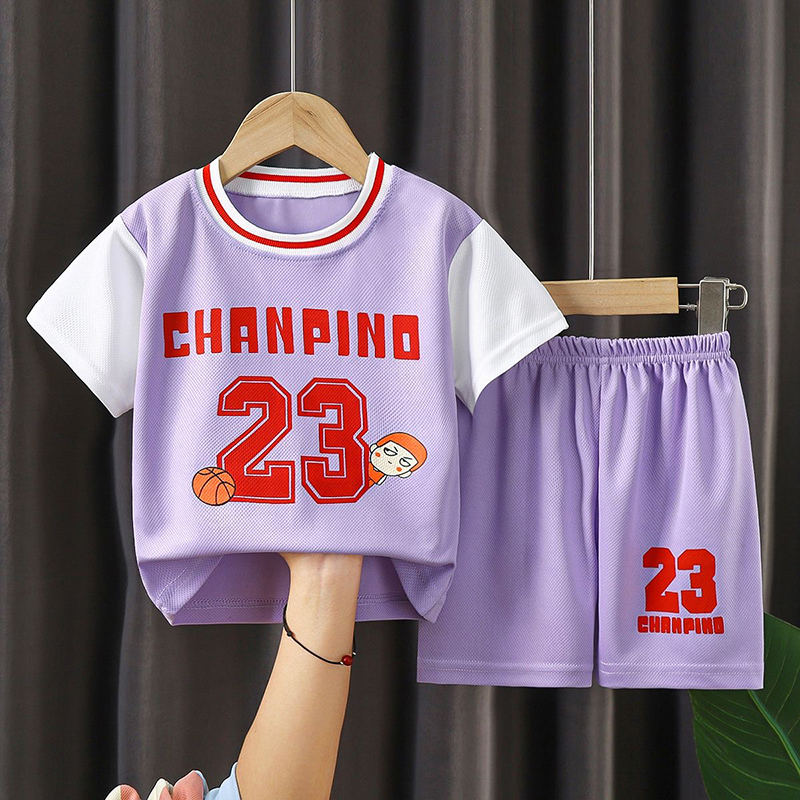 Designer Kids Jerseys Sets Childrens Apparel Summer Kid Handsome Basketball Suit -6 Outdoor Loose Short Sleeve Pants Two Piece Set DPD24081912