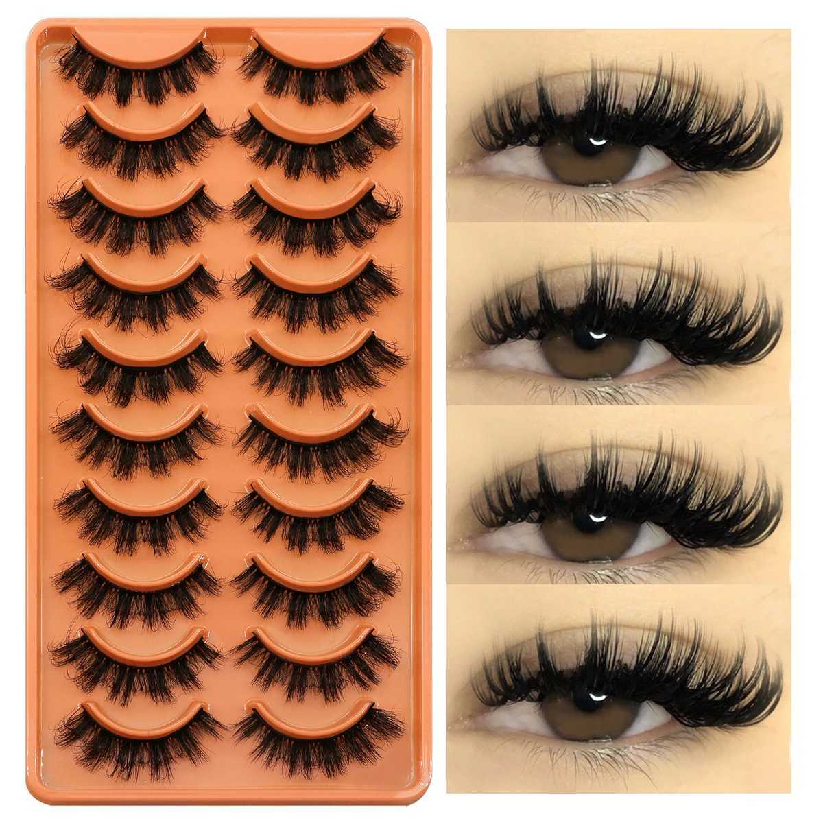 Groinneya Eyelash 3D False Eyelash Natural Appearance Curly Cat Eyelash 5/7/10 Paired Reusable Artificial Mink Eyelash Extended Makeup W240803