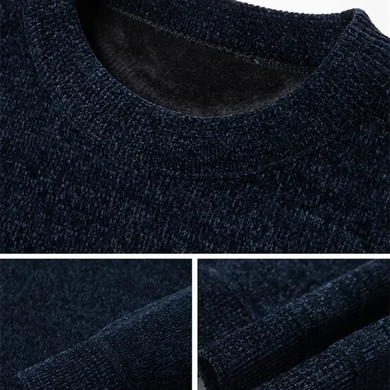 2024 Mens Thick Warm Chenille Cashmere Sweater Top Autumn Winter Soft Casual Pullover Sweater Tops Male Knitted Sweater 240816