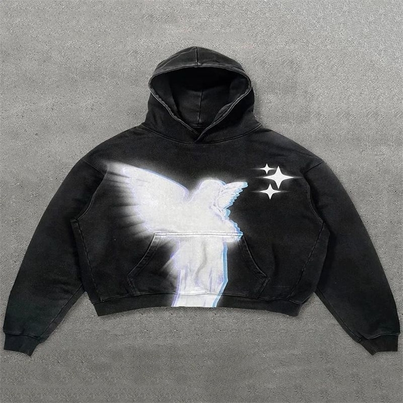 Harajuku Oversized Letter Hoodies Women Streetwear High Quality Hoodie Vintage High Street Sweatshirt Goth Y2k Men Clothing 240816