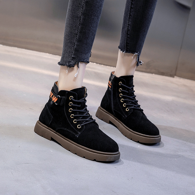 Ddmyoutdoor New Martin Versatile Autumn And Winter Trendy Thick Soled Mid Length Lace Up Motorcycle Boots Women S OUTDOOR