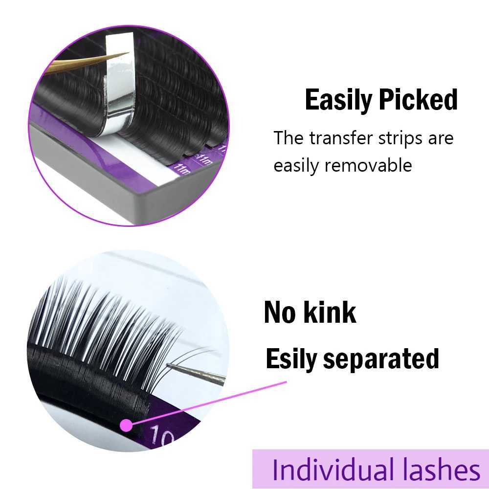 All Size 6 Cases C D CC DD Curling Artificial Mink Eyelash Extension Personal Eyelash Artificial False Eyelash W240803