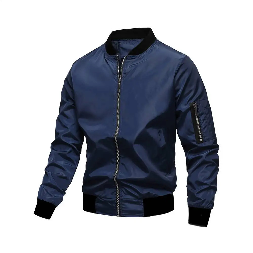 Men Jacket Bomber Outerwear Casual Hip Hop Zipper Coats Windbreaker Fashion Baseball Uniform Jackets Male Streetwear 240816