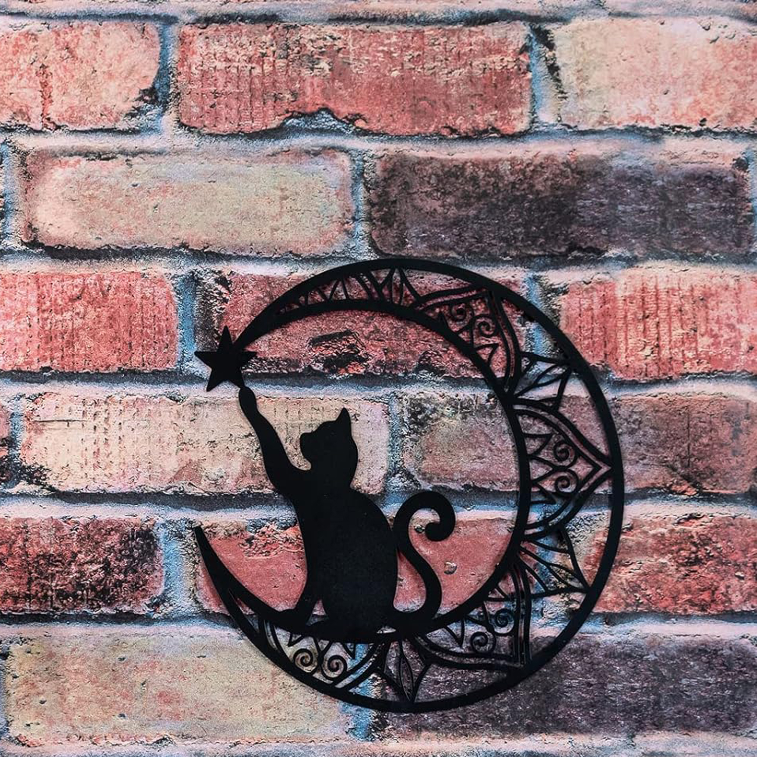 Interior and Exterior Decorating Cat Lovers Premium Black Cat and Moon Wall Art