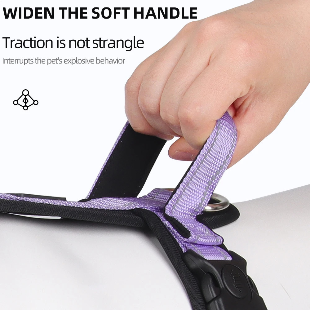 Anti-Escape Dog Harness with Handle Reflective Nylon Dog Harness Vest for Small Medium Dogs French Bulldog Walking Pet Supplies 250206