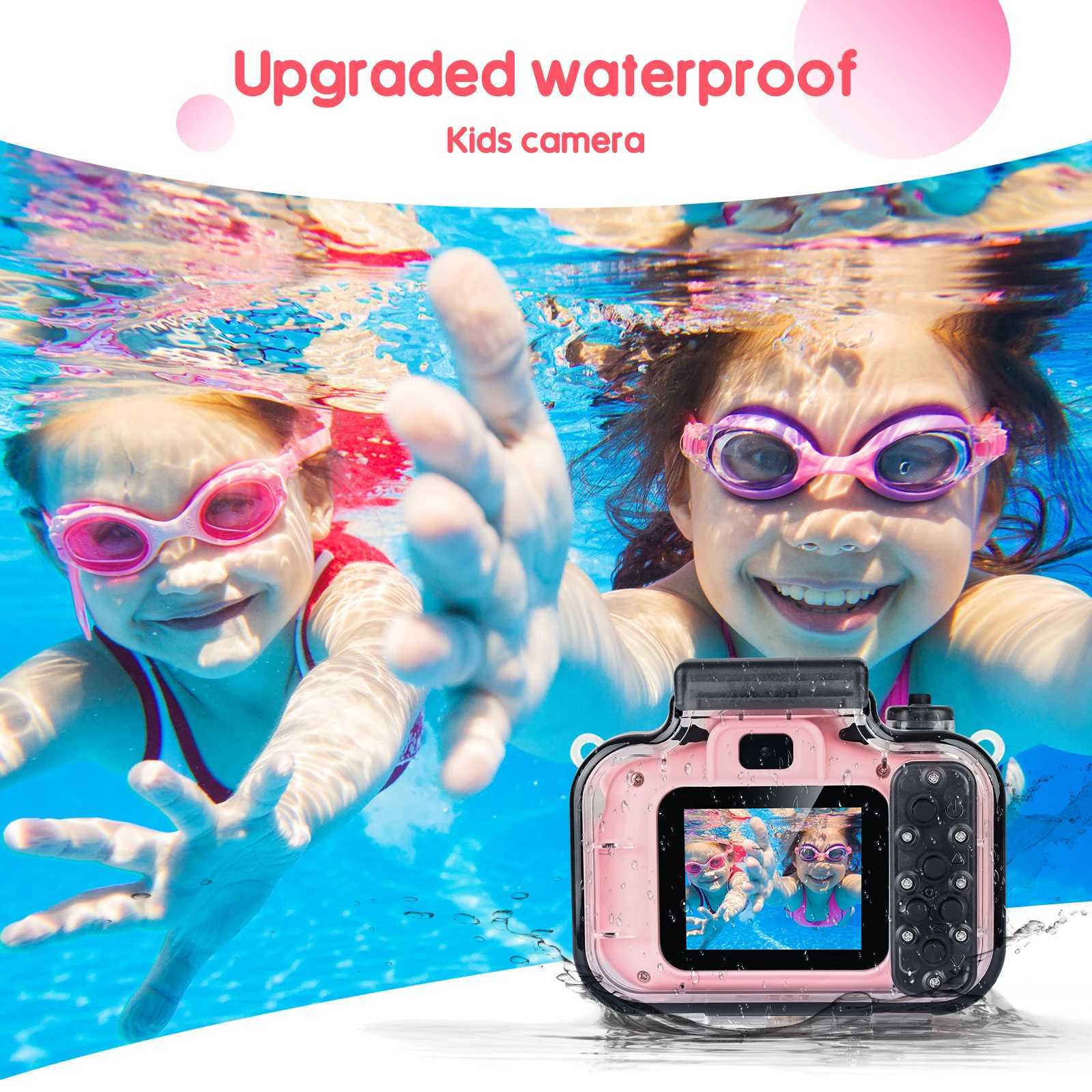 Toy Cameras Underwater 10 Meters Waterproof Children Camera Toys Digital Kids Cameras Selfie Dual Camera Beginner Boys and Girls Toy Gifts LF819