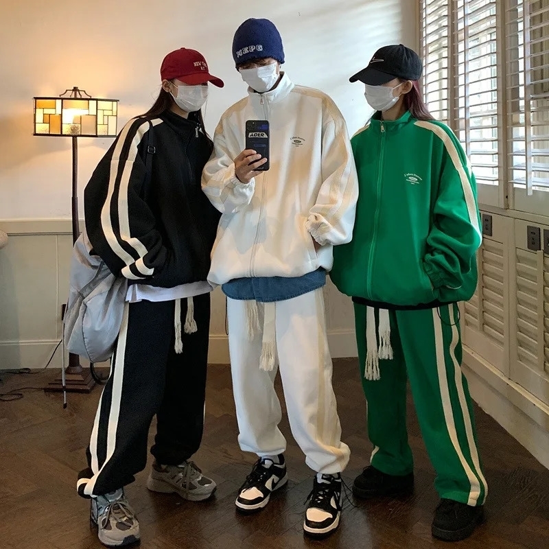 Unisex Sportswear Two-piece Hoodie Set College Style Team Uniform Autumn Winter Gender-neutral Outfit 240816