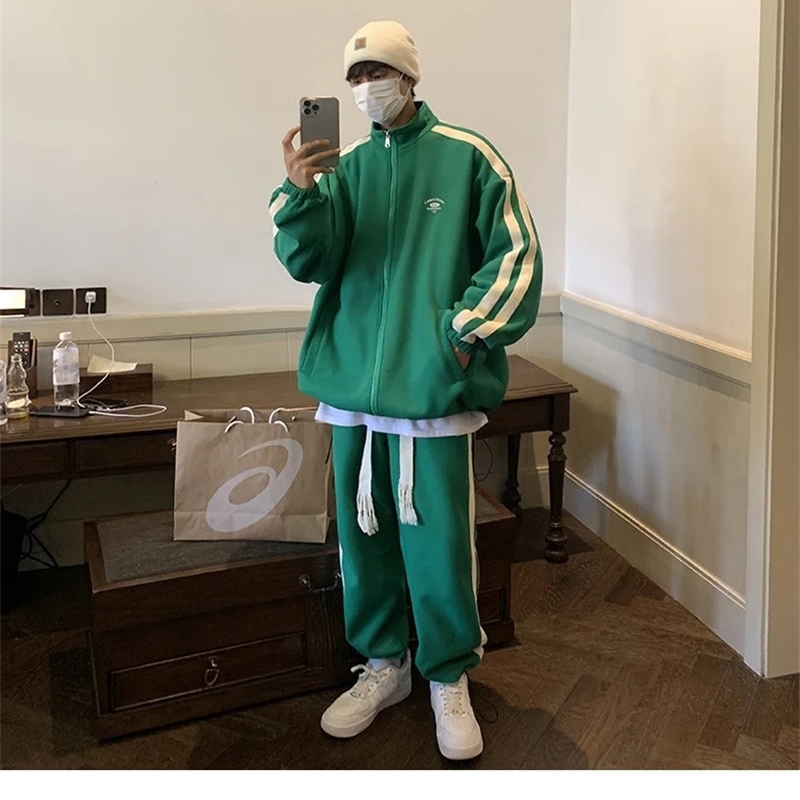Unisex Sportswear Two-piece Hoodie Set College Style Team Uniform Autumn Winter Gender-neutral Outfit 240816