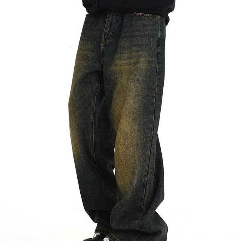REDDACHiC Plus Size Green Wash Baggy Jeans Men Adjust-waist Wide Leg Casual Pants Vintage Y2k Trousers Biker Moto Streetwear 240816