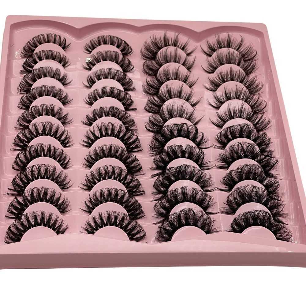 20 pairs of black false eyelashes exaggerated thick eyelashes fluffy artificial eyelashes for cat eyes used for daily and party makeup W240803
