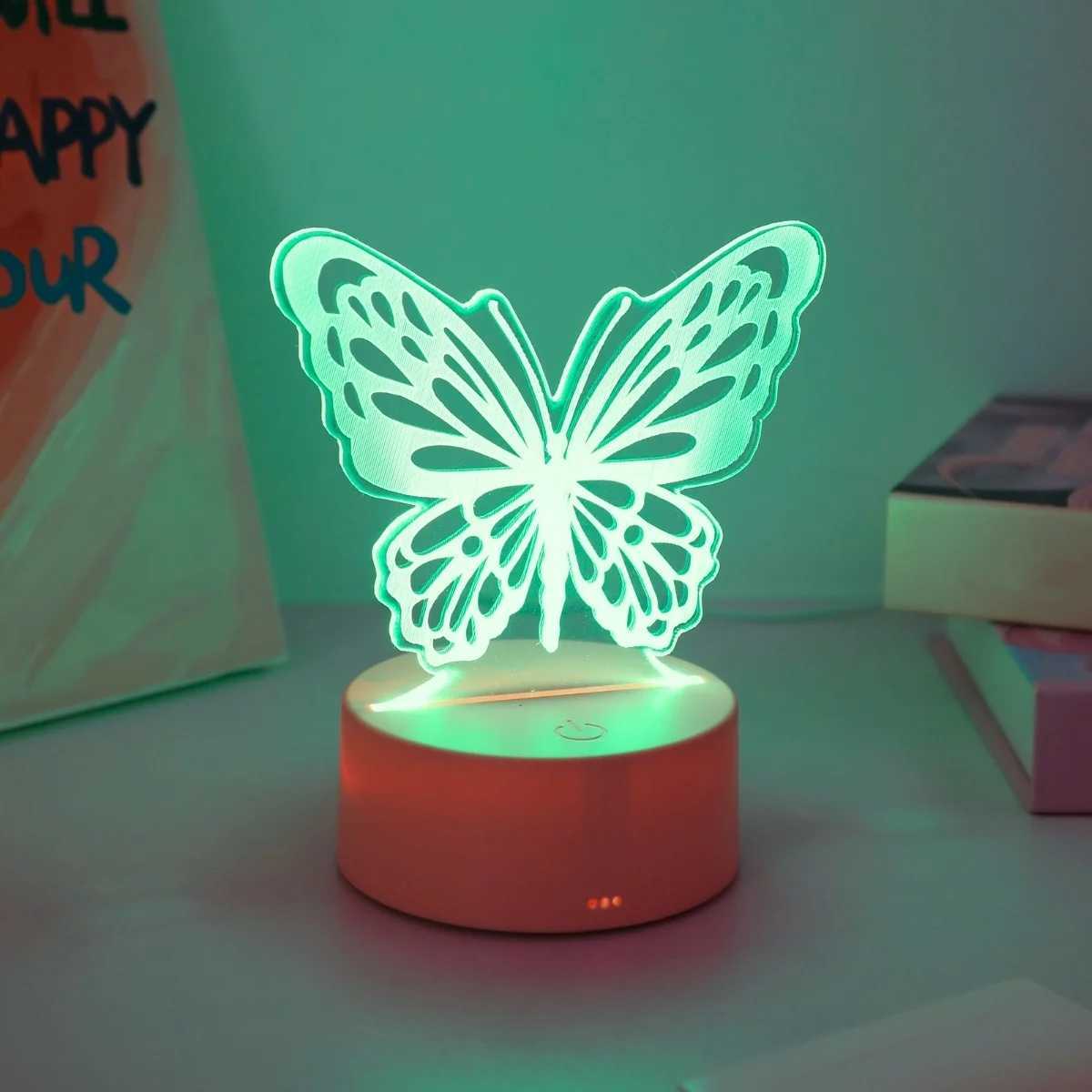 3D Butterfly Creative Night Light USB Home Decoration Table Decoration Living Room Bedroom Decoration Light Birthday Gift W240816