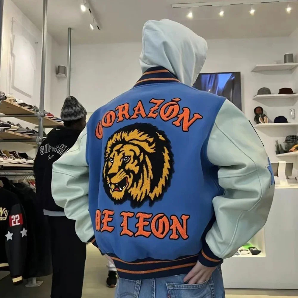 Mens Y2k Street Racing Baseball Set Embroidered Splicing AutumnWinter Casual Loose Graffiti Hip Hop Jacket 240809