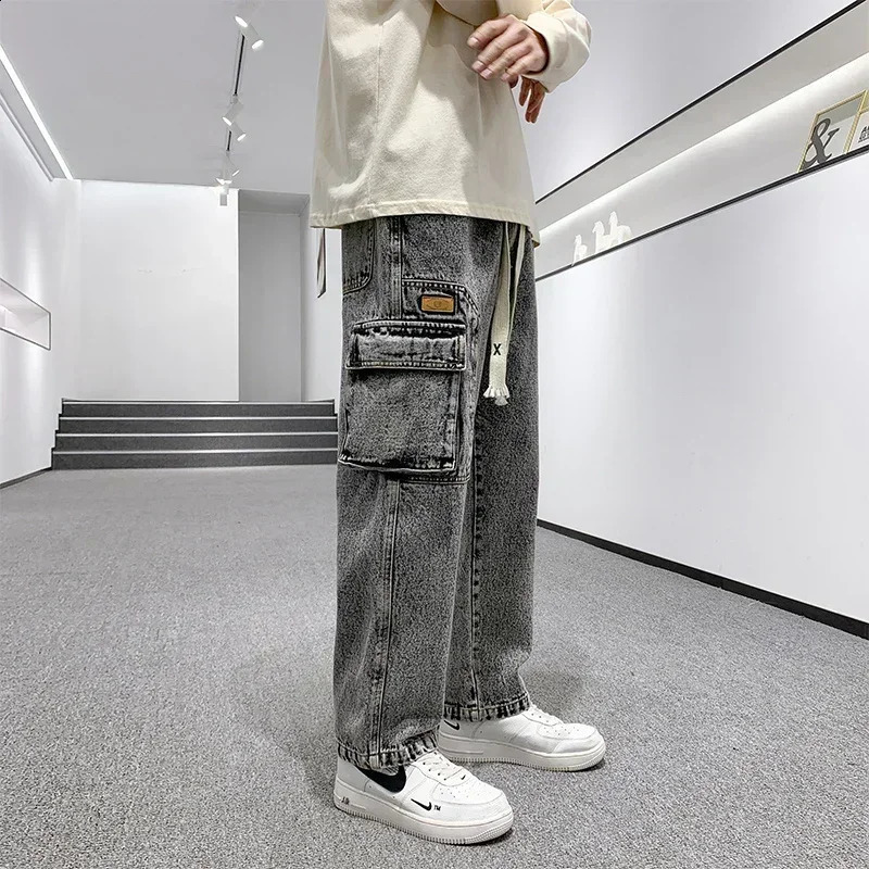 Cargo Jeans Men Streetwear Denim Jogger Pants Men Baggy Harem Jean Trousers Plus Size 8XL Mens Loose Fitting Sports Casual Jeans 240816