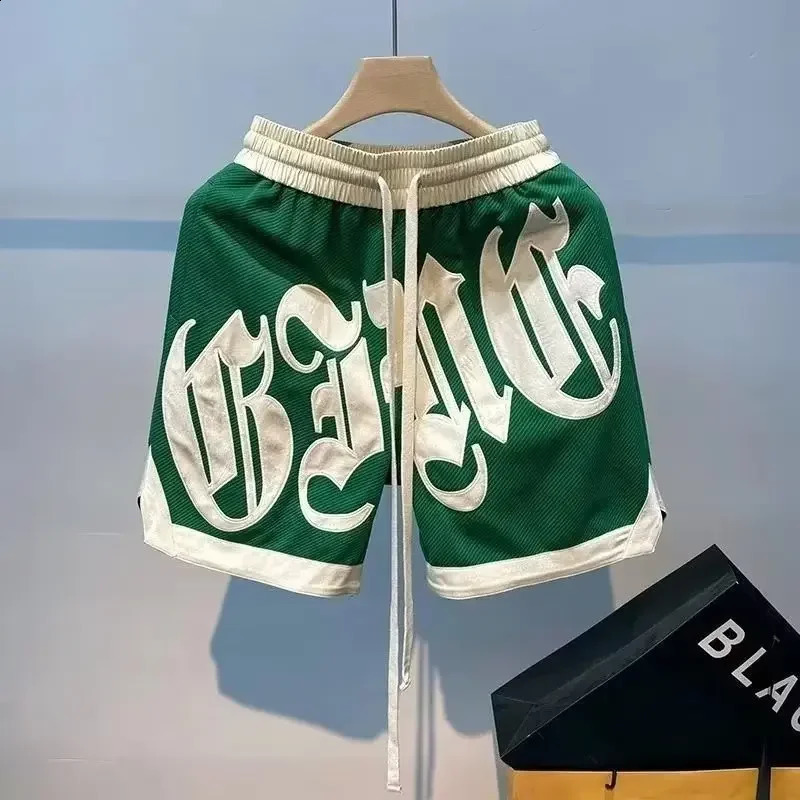 2024 Summer Mens Shorts Japan Fashion Print Shorts Streetwear Harajuku Letter Shorts Casual Mens Clothing Elastic Waist Short 240819