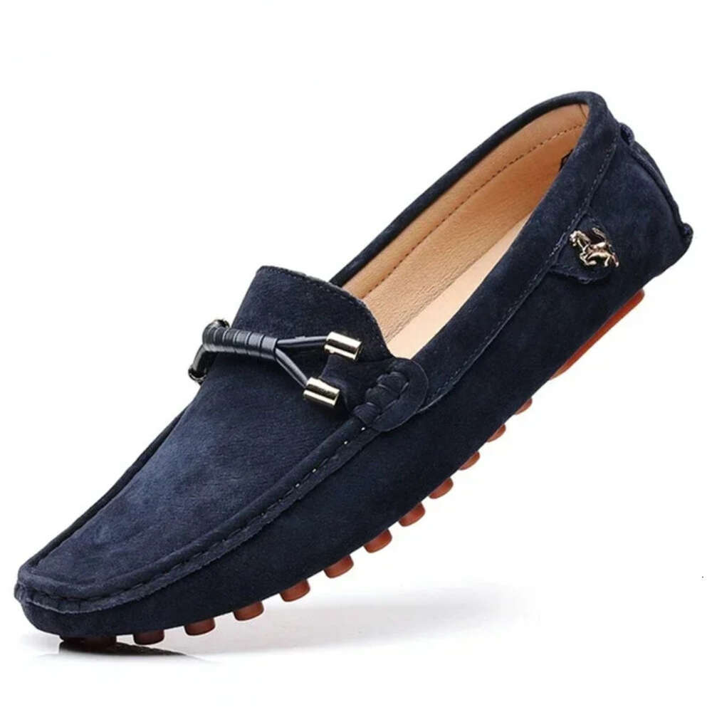 Design Suede Loafers Genuine Leather Slip On Moccasins Comfy Driving Shoes For Men Tenis Hombres Chaussure Homme