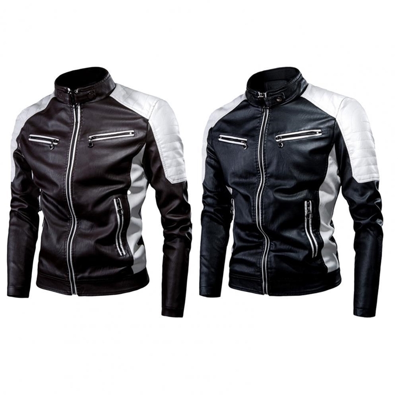 Mens Zipper Flying Jacket Waterproof Splicing Cool Retro Multi Pocket Bicycle w240816