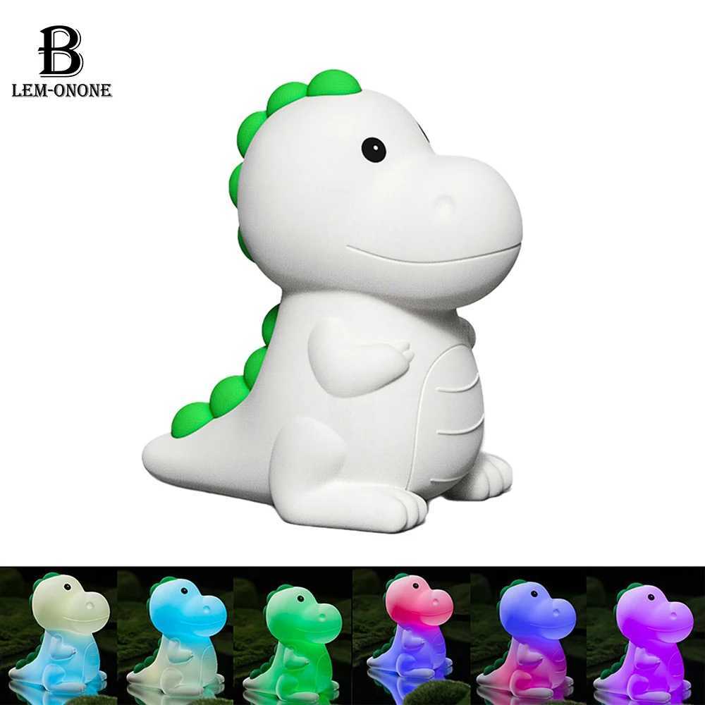LED night light cartoon silicone dinosaur light color light childrens bedroom decoration holiday gift C-type charging W240816