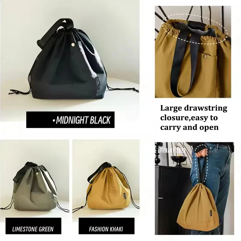 Japanese lunch bag cotton canvas large solid color brushed portable insulated picnic storage bento box 250410