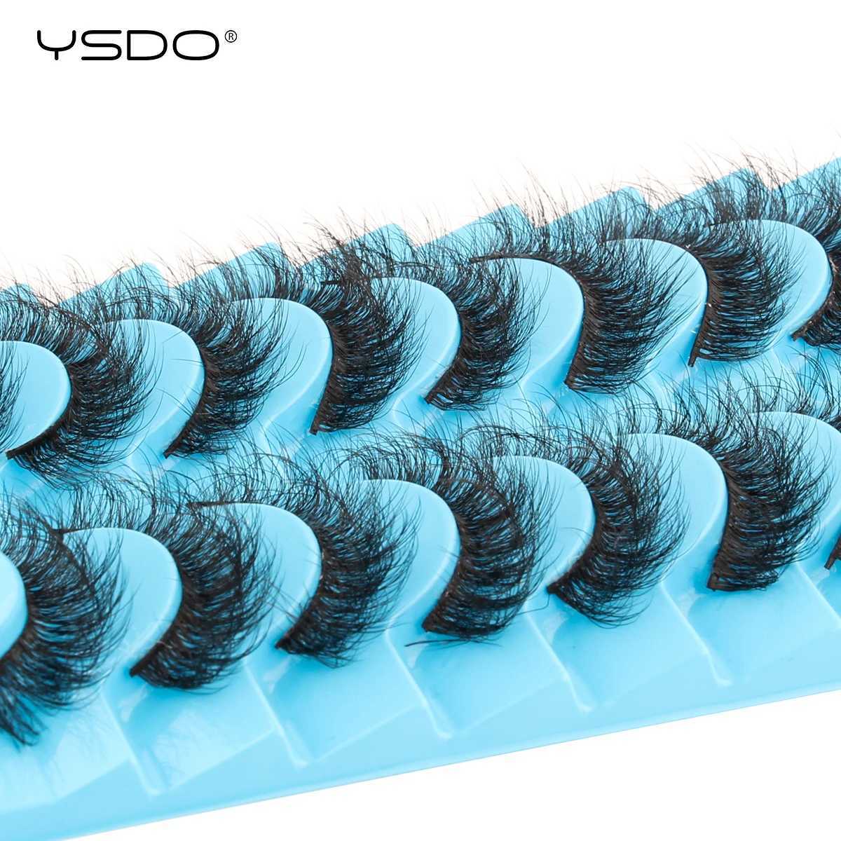 YSDO Russian striped eyelashes 3/10 natural 3D mink eyelashes dramatic cross false eyelashes makeup half eyelash extension tool W240803