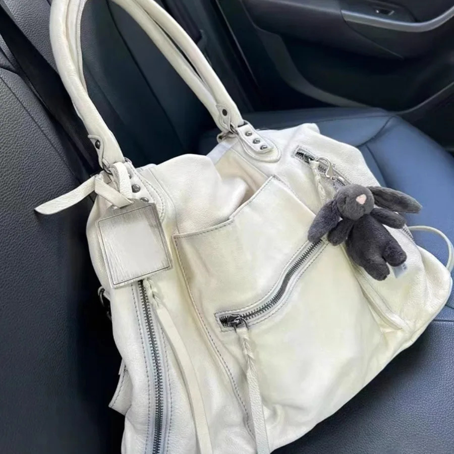 Retro n PU leather Boston womens bag casual large capacity shoulder cross body fashion shopping 240820
