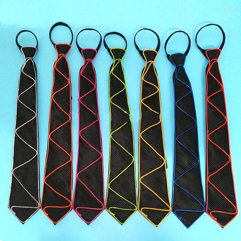 Bow Ties Halloween Costume Neck Tie Women Men Cothes Decor Accessory Glowing LED Light Up For Night Disco Dancing Performance