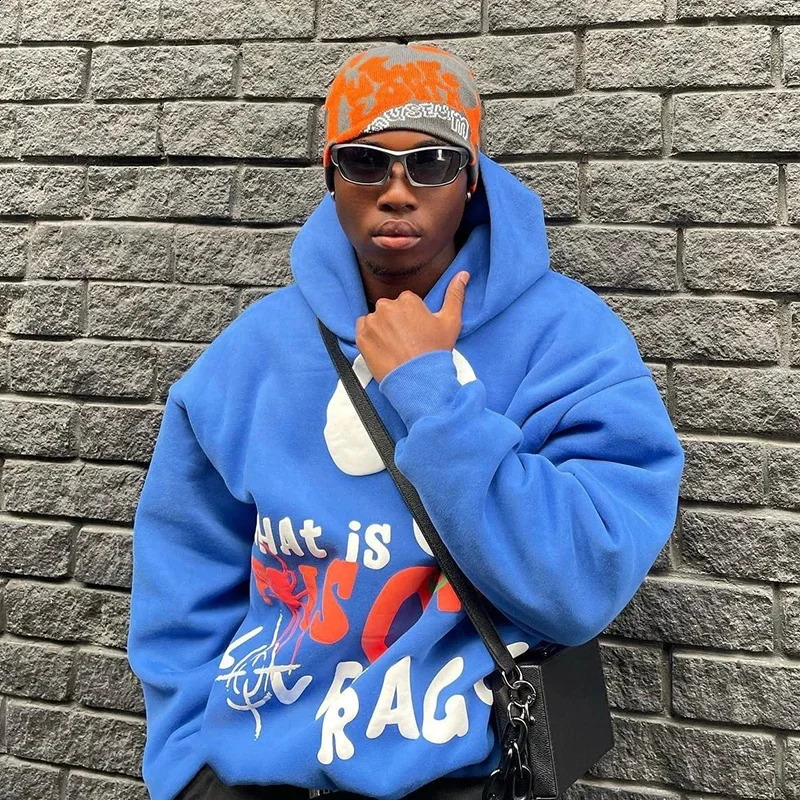 Harajuku Aesthetic Y2K Womens Hoodie Letter Printed Punk Loose 2000s Hip Hop Long Sleeve Pocket Mens Street Clothing Top 240816