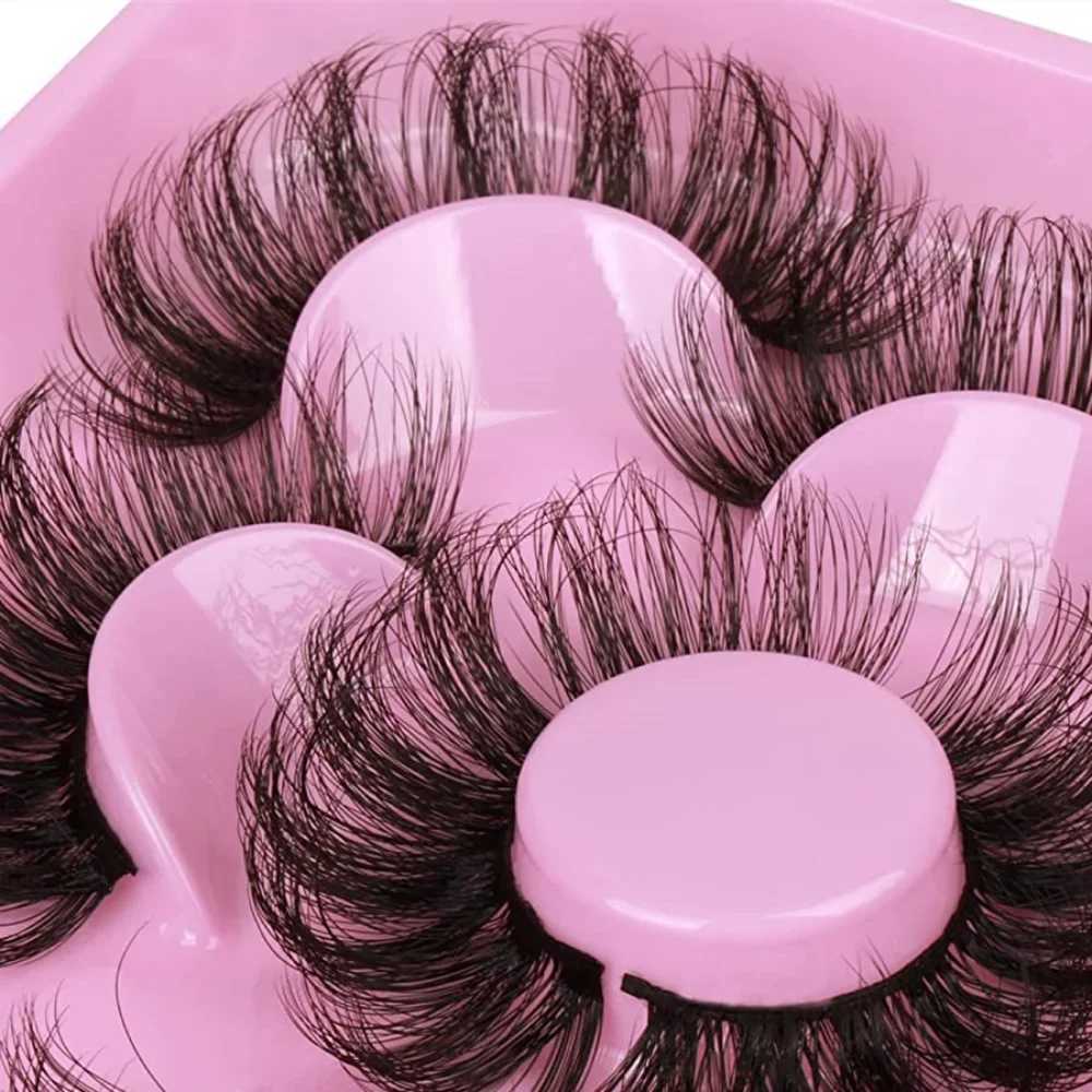 5 pairs of Russian striped eyelashes fluffy mink eyelashes 3D fake eyelashes Russian curly fake eyelashes W240803