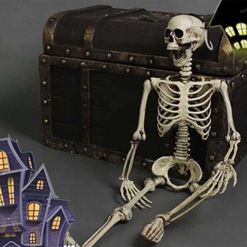 Halloween Decoration For Home 90CM Plastic Skull Skeleton For Bar Halloween Cosplay 2024 Skeleton Children Haunted House Decor CL240819
