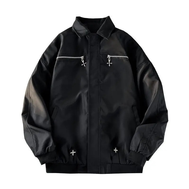Spring Autumn Trendy Mens Womens Student Style Loose Fashion American Street Style Versatile Top Jacket 240816