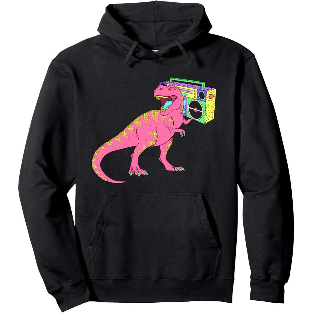 Hoodie For Mens Womens Cool Funny T-Rex Dinosaur Hearing Music Illustration Graphic Pullover Hoodies Sweatshirt Jacket Long Sleeve Free shipping