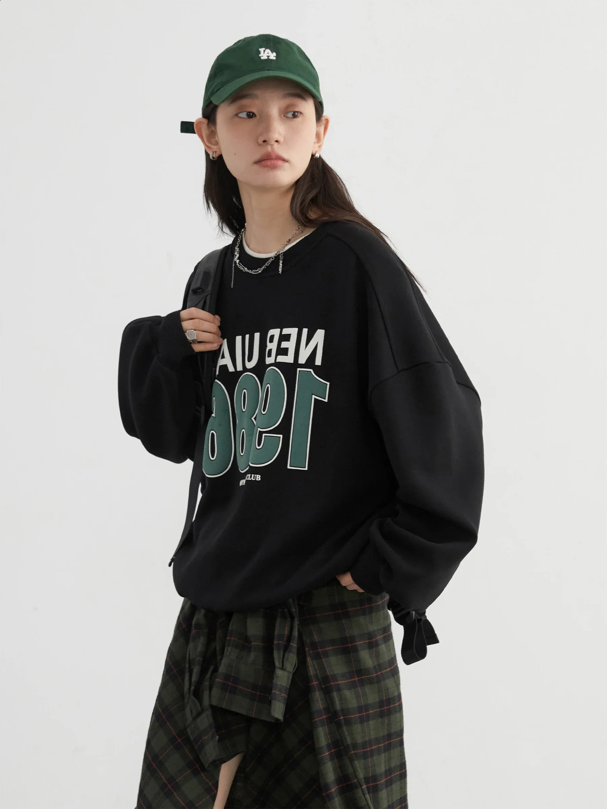 CHIC VEN Womens Sweater Loose Round Neck Letter Printed Hoodie Extra Large Top Autumn Spring 240814