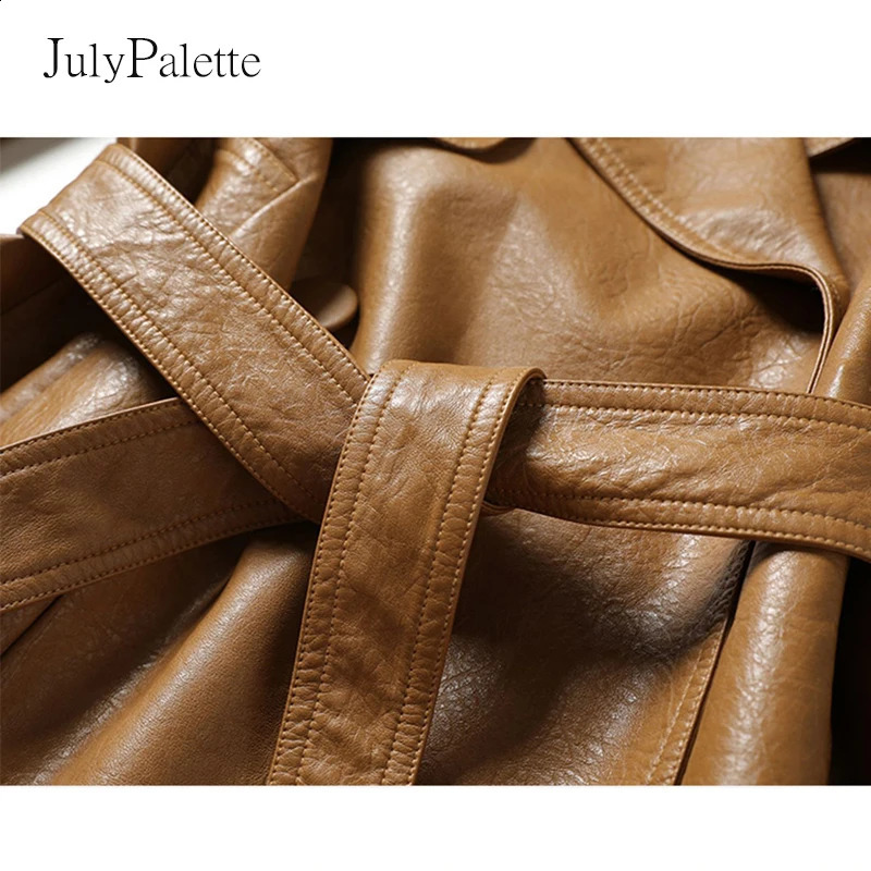 Julypalette genuine leather jacket womens short lace up leather jacket spring office womens real sheepskin coat 240819