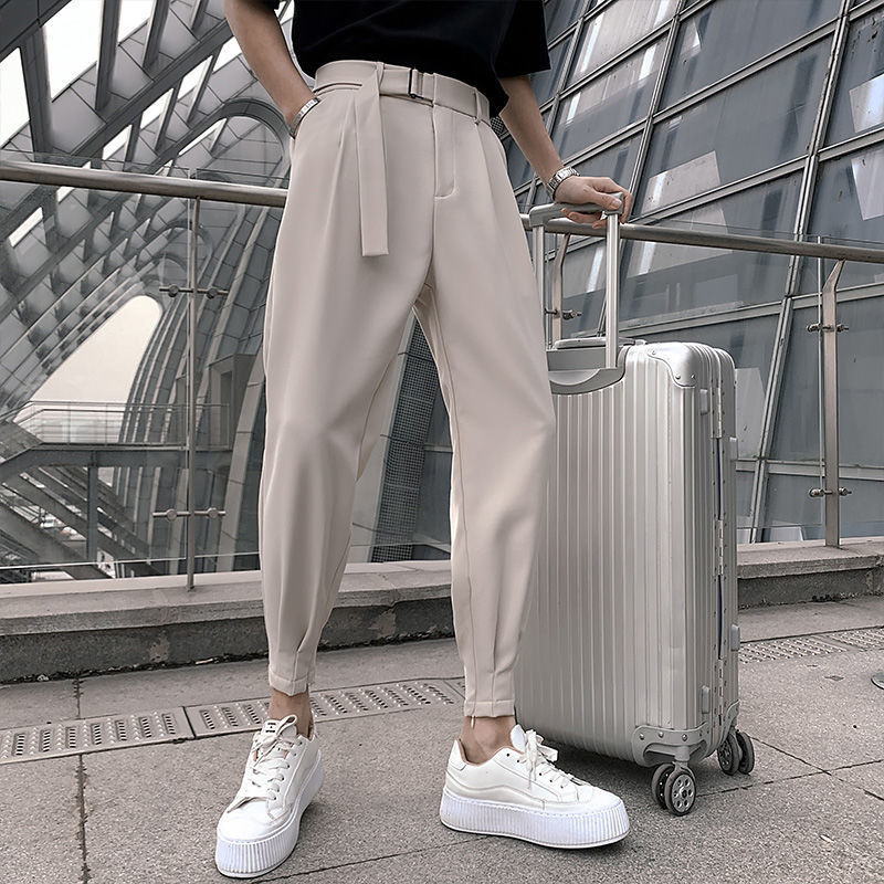 2838 size fashionable mens casual suit pants Korean ultrathin classic harem wild retro loose solid highquality sportswear 240816