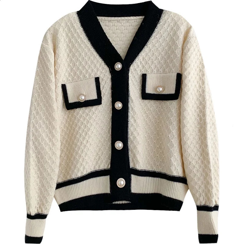 Womens Korean Fashion Korean Loose Knit Sweater Cardigans Outwear Coat 240819