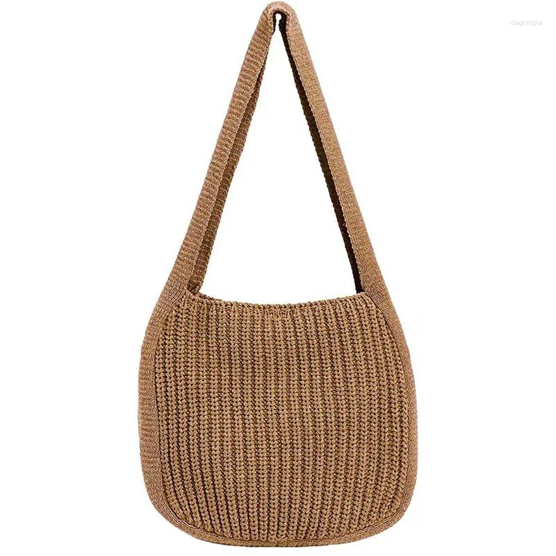 2025 NEW Shoulder Bags Women Large Capacity Crochet Hobo Bag Fashion Knitting Handbags Female Shopping Hollow Woven Tote zhanyishengli