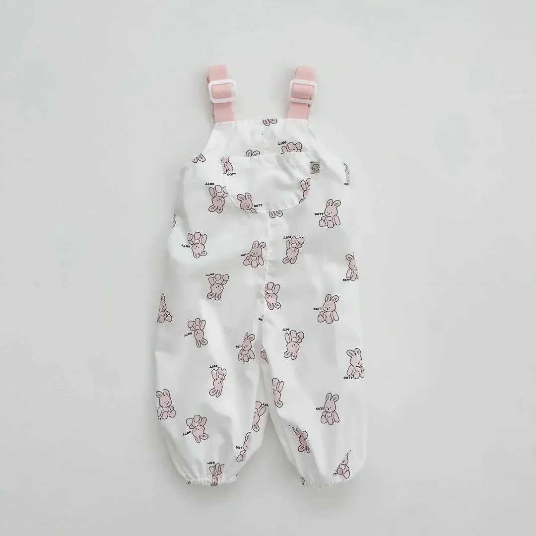 Newborn Clothing New Autumn Girl Baby Cartoon Rabbit Cover Boy Baby Fashion Cute Bear Print Waterproof Pendant jumpsuit W240806